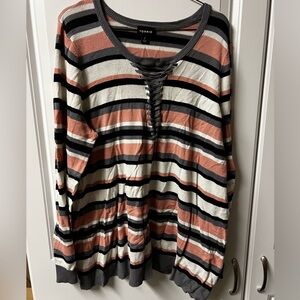 Almost brand new Torrid sweater. Soft sweater with lace up front detail.